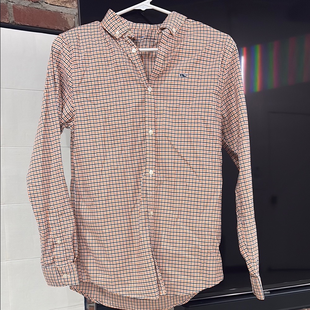 Vineyard Vines Red and Blue Checkered Kids Button Down Shirt